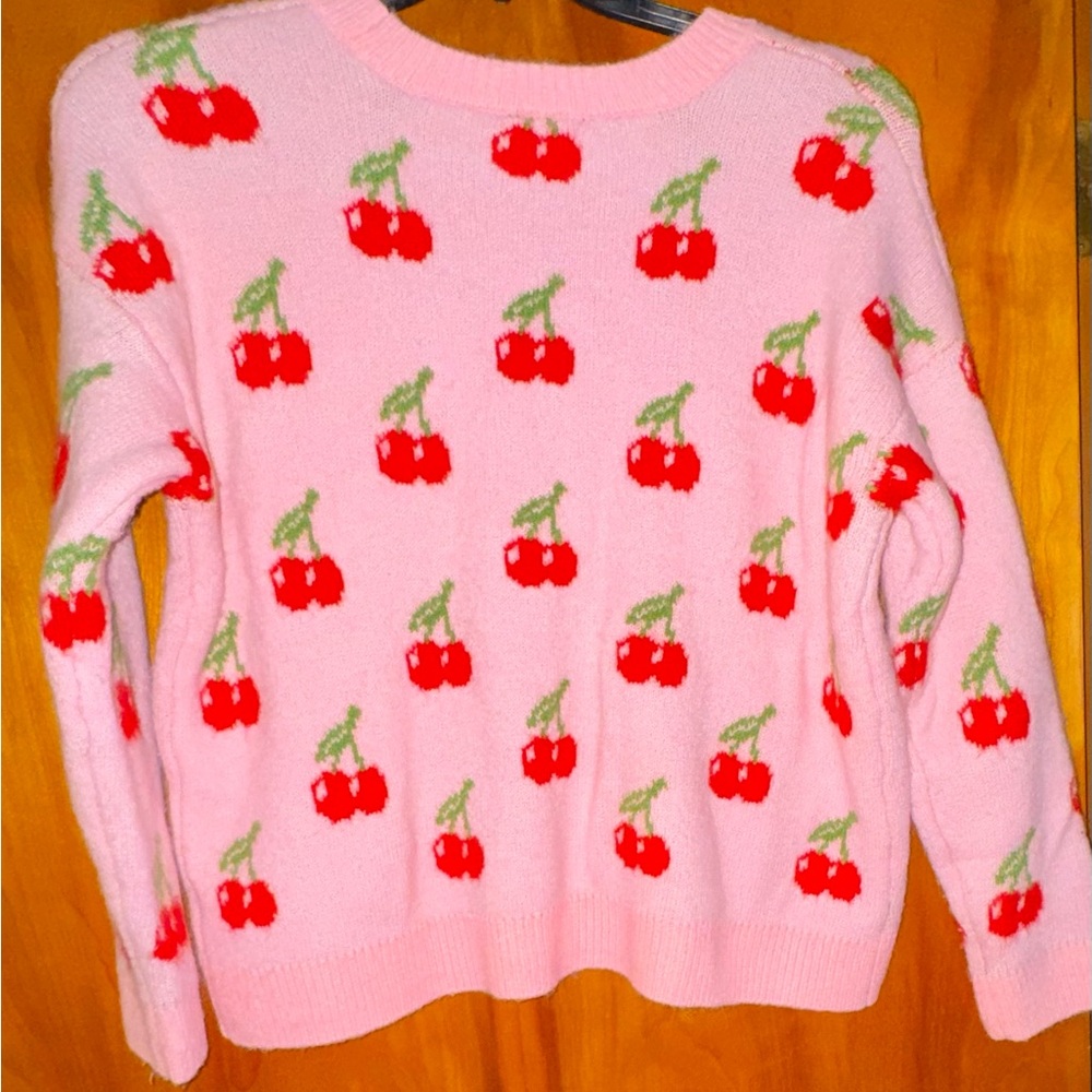 Cece Cherry Patterned Pink Sweater - image 2